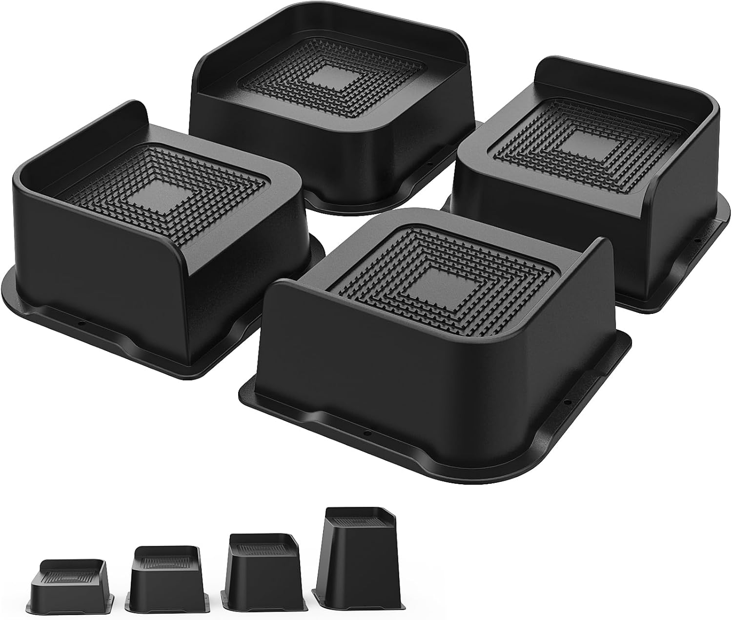 Elevadores de cama de 2 pulgadas, resistentes, 4.8 x 4.8 pulgadas de ancho en forma de L, elevadores de cama de gran tamaño, soportan hasta 5000