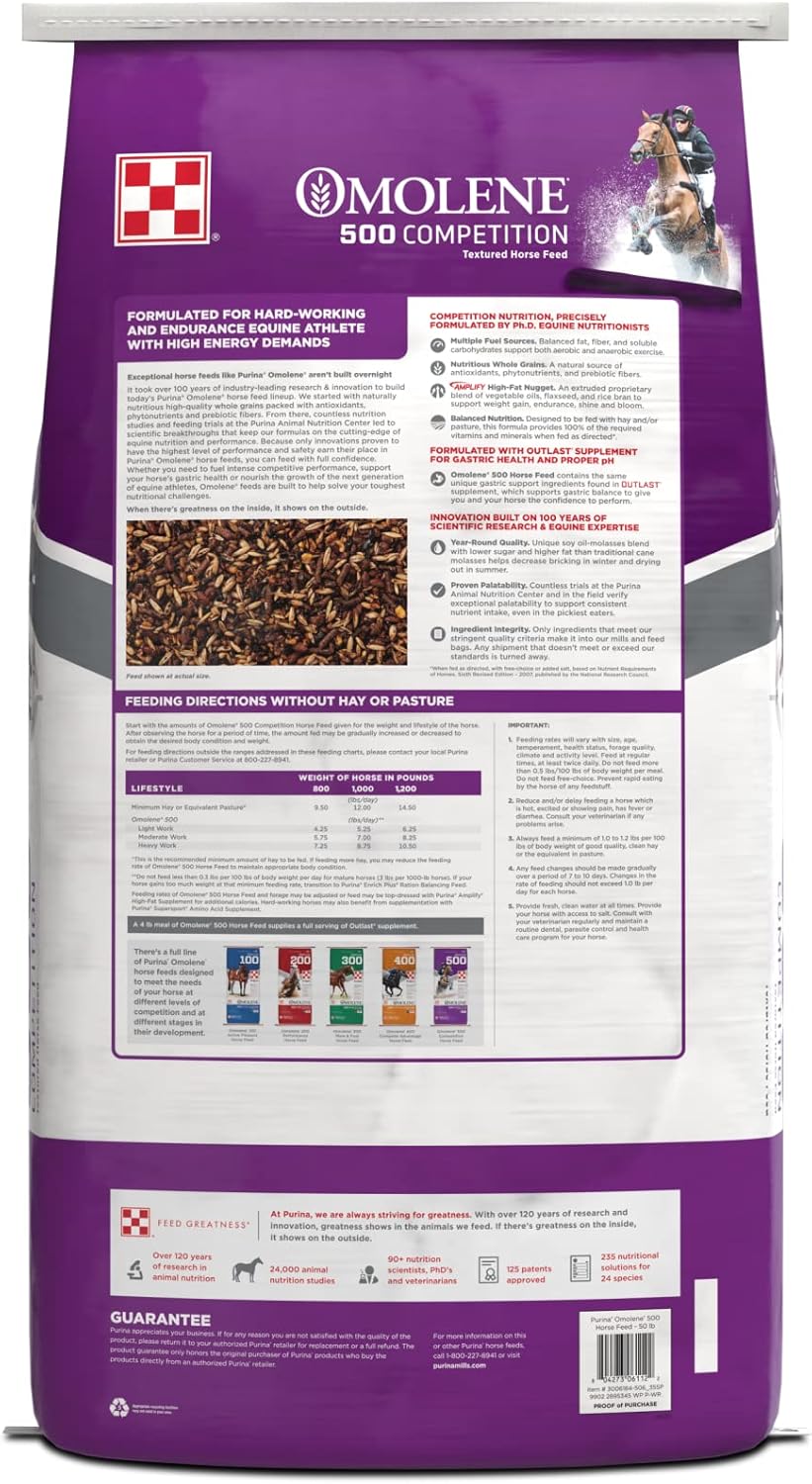 Purina Animal Nutrition Omolene 500 Competition 50lb Texturizado 50