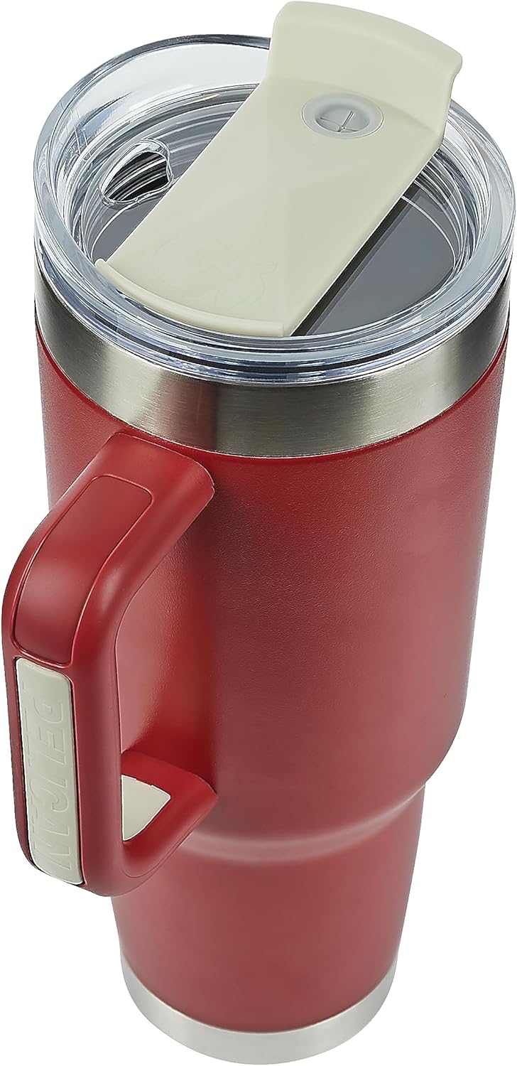 Pelican Hydration Pelican Porter – Vaso aislado al vacío de 40 onzas, acero inoxidable reciclado de doble pared de viaje con doble tapa, taza de