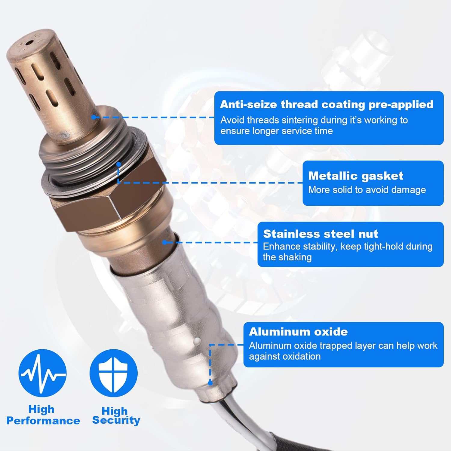 Yeoflagtrade Sensor de oxígeno O2 15716 15717 15718 15719 aguas arriba aguas abajo compatible con Ford Contour E-250 Van E-350 Super Duty E-450