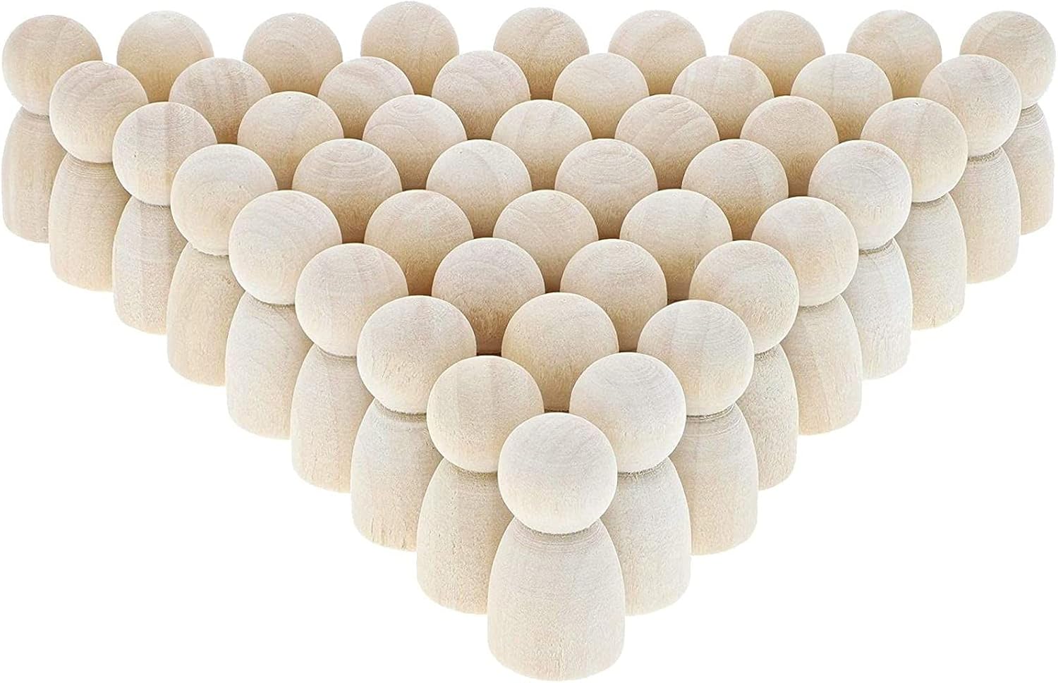Bright Creations Muñecas de madera con clavijas, figuras de madera (1.1 pulgadas, 50 unidades)