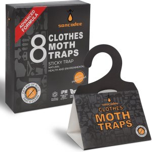 Paquete de 8 trampas para polillas de ropa con feromonas naturales, trampa de pegamento para colgar, trampa de prevención de polillas para ropa, sin Paquete de 8 trampas para polillas de ropa con feromonas naturales, trampa de pegamento para colgar, trampa de prevención de polillas para ropa, sin