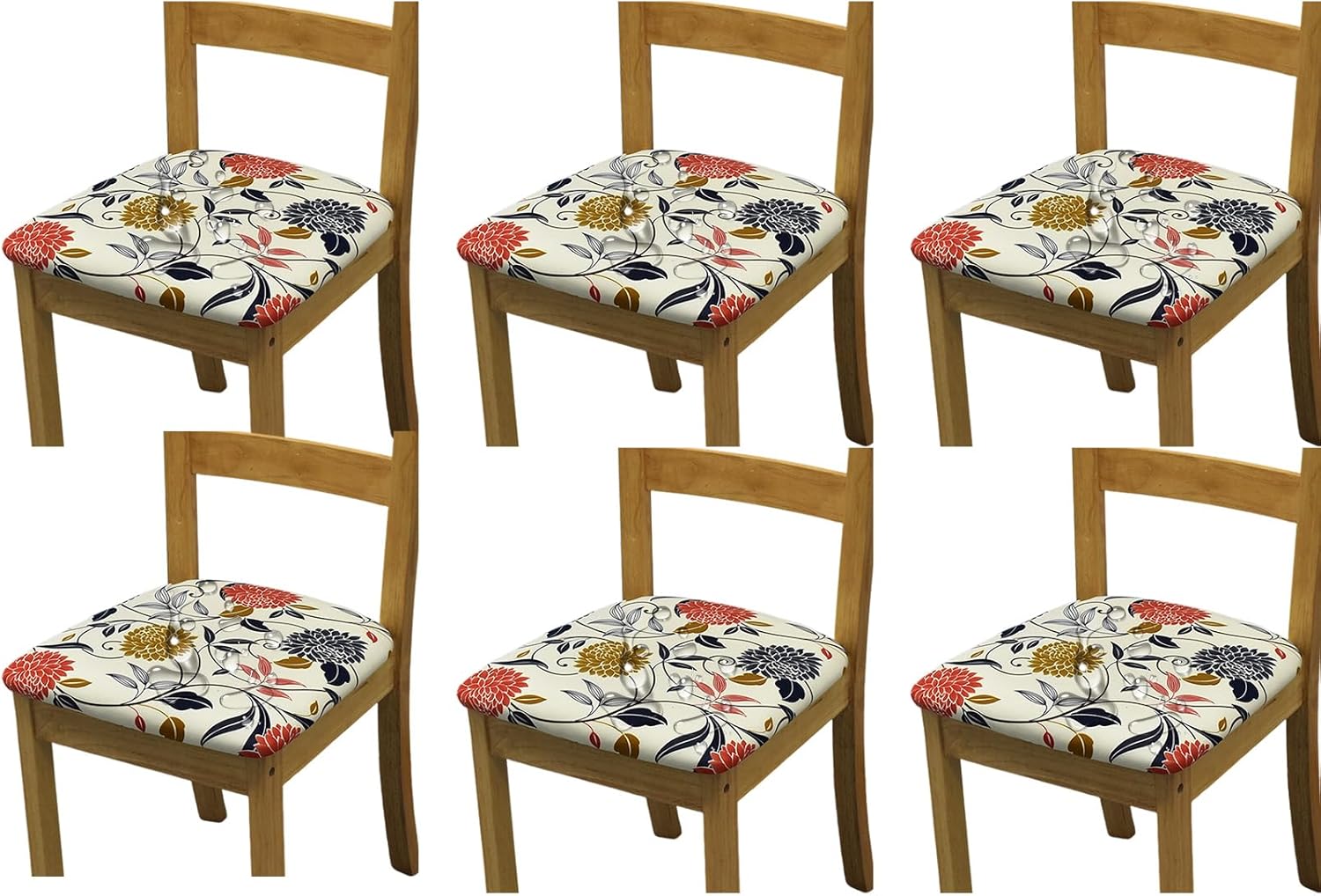 HAOYONG Funda de asiento impermeable para silla de comedor, fundas para sillas de cocina, TPU impermeable, protector de asiento de silla 6 piezas