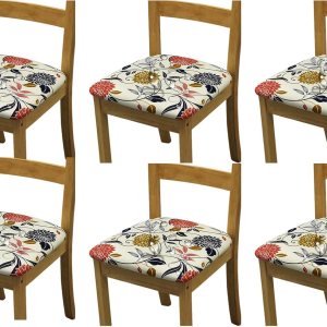 HAOYONG Funda de asiento impermeable para silla de comedor, fundas para sillas de cocina, TPU impermeable, protector de asiento de silla 6 piezas HAOYONG Funda de asiento impermeable para silla de comedor, fundas para sillas de cocina, TPU impermeable, protector de asiento de silla 6 piezas