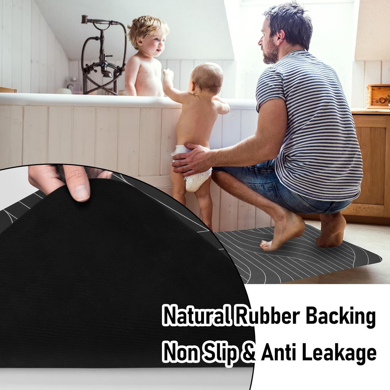 UVTQSSP Alfombra de baño de 24 x 16 pulgadas, antideslizante, súper absorbente, de secado rápido, lavable, sin manchas, alfombra de goma para