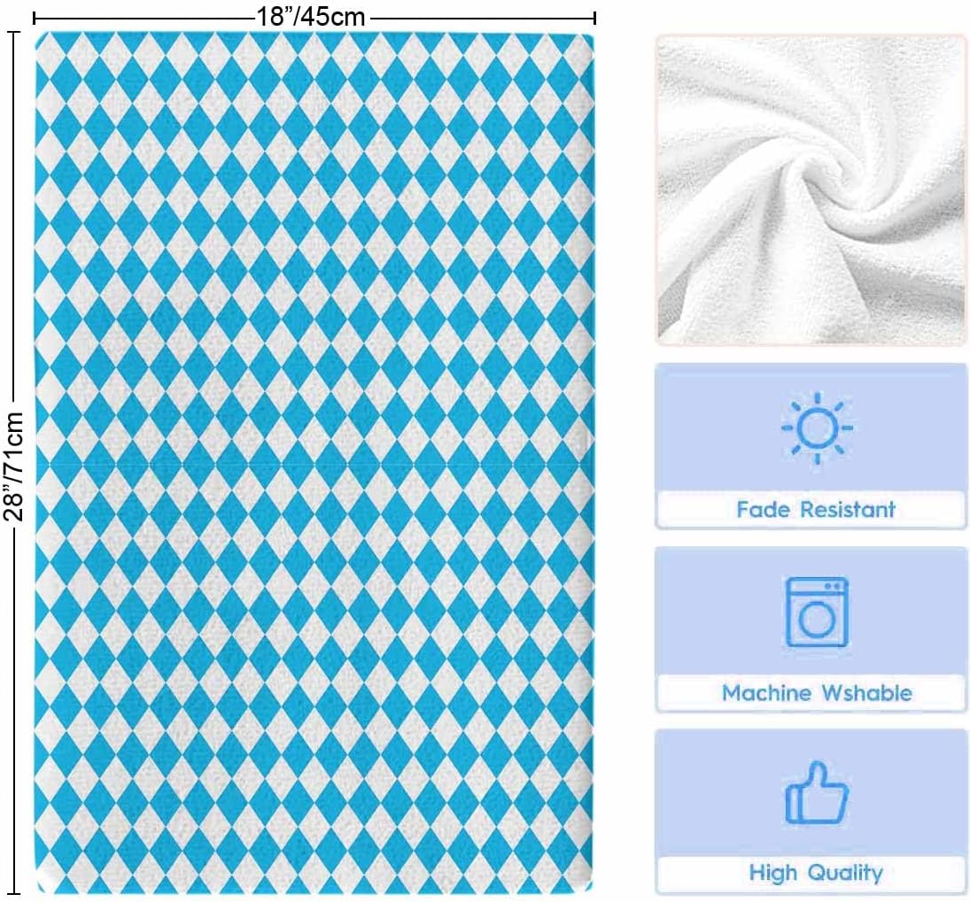 Toallas de cocina Oktoberfest Baviera a cuadros absorbentes toalla de cocina suave toalla de mano azul blanco reutilizable lavable paño de limpieza