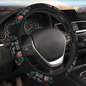 Christian Faith with God All Things are Possible – Funda para volante para hombres y mujeres, antideslizante, elástica, gruesa, ajuste universal, 15 Christian Faith with God All Things are Possible – Funda para volante para hombres y mujeres, antideslizante, elástica, gruesa, ajuste universal, 15