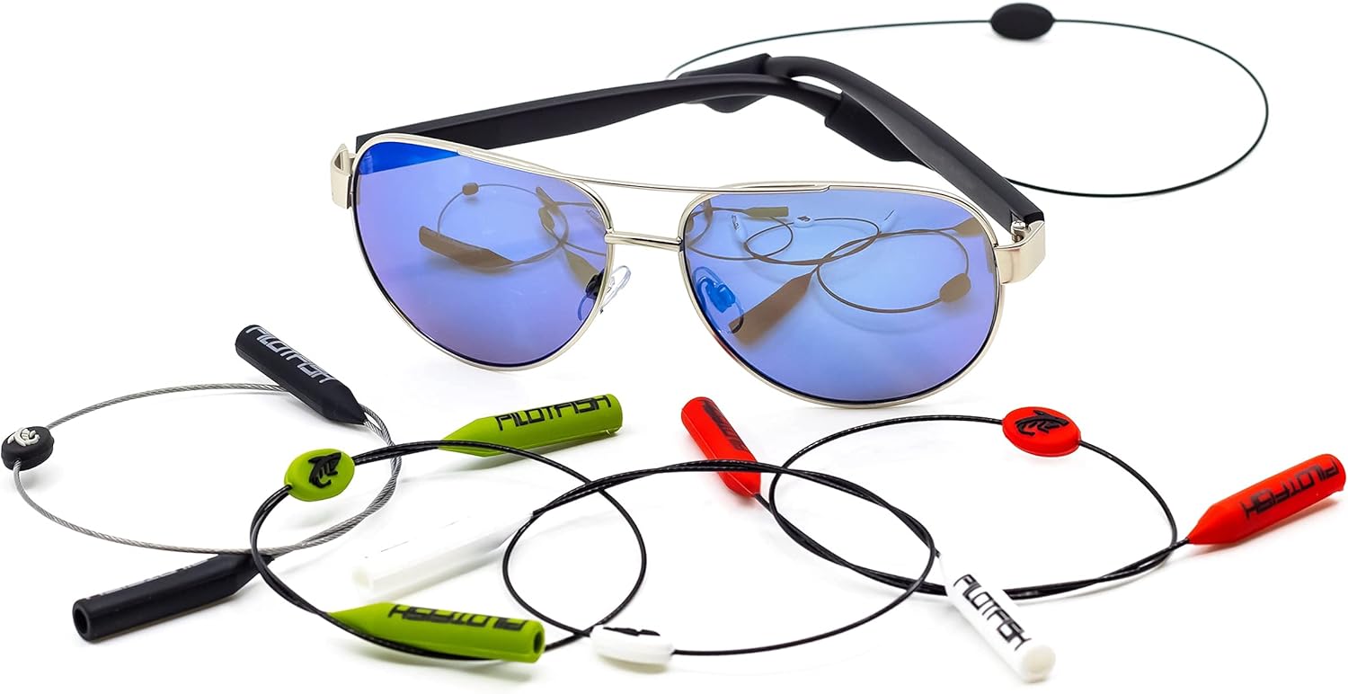 Pilotfish Correa de gafas de sol con alambre, ajustable, sin cola, correas de gafas de sol para gafas, lentes, deportes