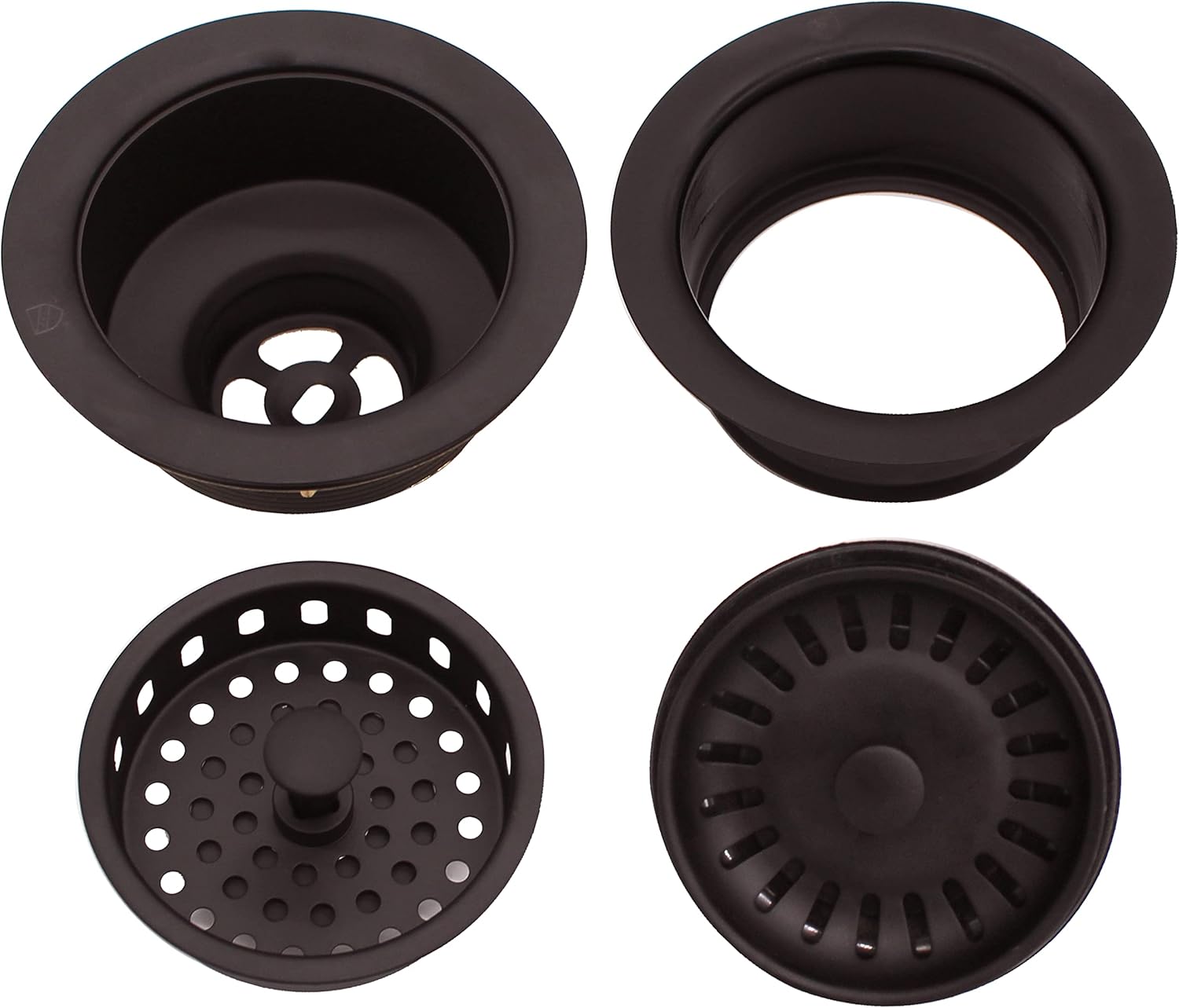 Westbrass CO2165S-12 Paquete combinado de 3-12 pulgadas, estilo poste, brida de drenaje grande para fregadero de cocina con colador de cesta, 1