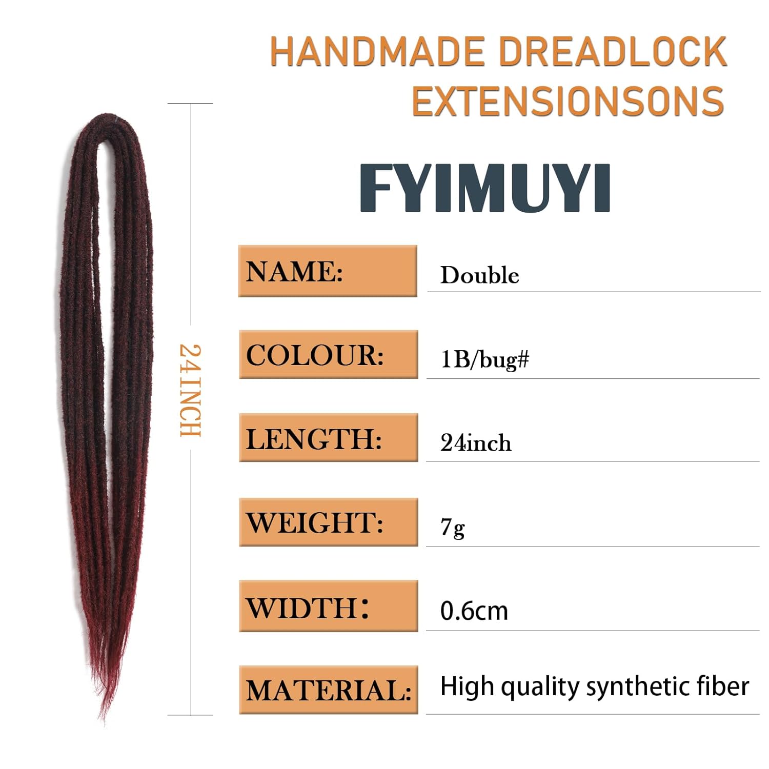 Extensiones de rastas de doble punta de 24 pulgadas, 10 piezas finas hechas a mano, extensiones de rastro de rastas, estilo trenzado para mujer,