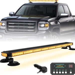 XRIDONSEN Barra de luz estroboscópica LED de 37 pulgadas, 104 luces LED para asesor de tráfico, luz ámbar de asesor de tráfico, advertencia de XRIDONSEN Barra de luz estroboscópica LED de 37 pulgadas, 104 luces LED para asesor de tráfico, luz ámbar de asesor de tráfico, advertencia de
