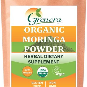 Grenera Polvo de moringa orgánica  2.2 libras (35.2 onzas)  Polvo de hoja de Moringa oleifera probado en laboratorio para pureza  Moringa en polvo Grenera Polvo de moringa orgánica  2.2 libras (35.2 onzas)  Polvo de hoja de Moringa oleifera probado en laboratorio para pureza  Moringa en polvo