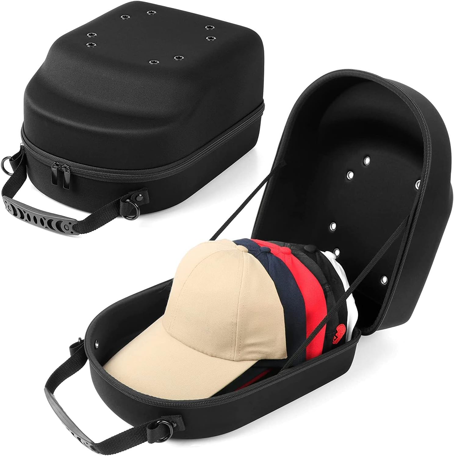 Estuche rígido de viaje para gorras, bolsa de almacenamiento para gorras de béisbol, almacenamiento de gorras para gorras de béisbol con asa de