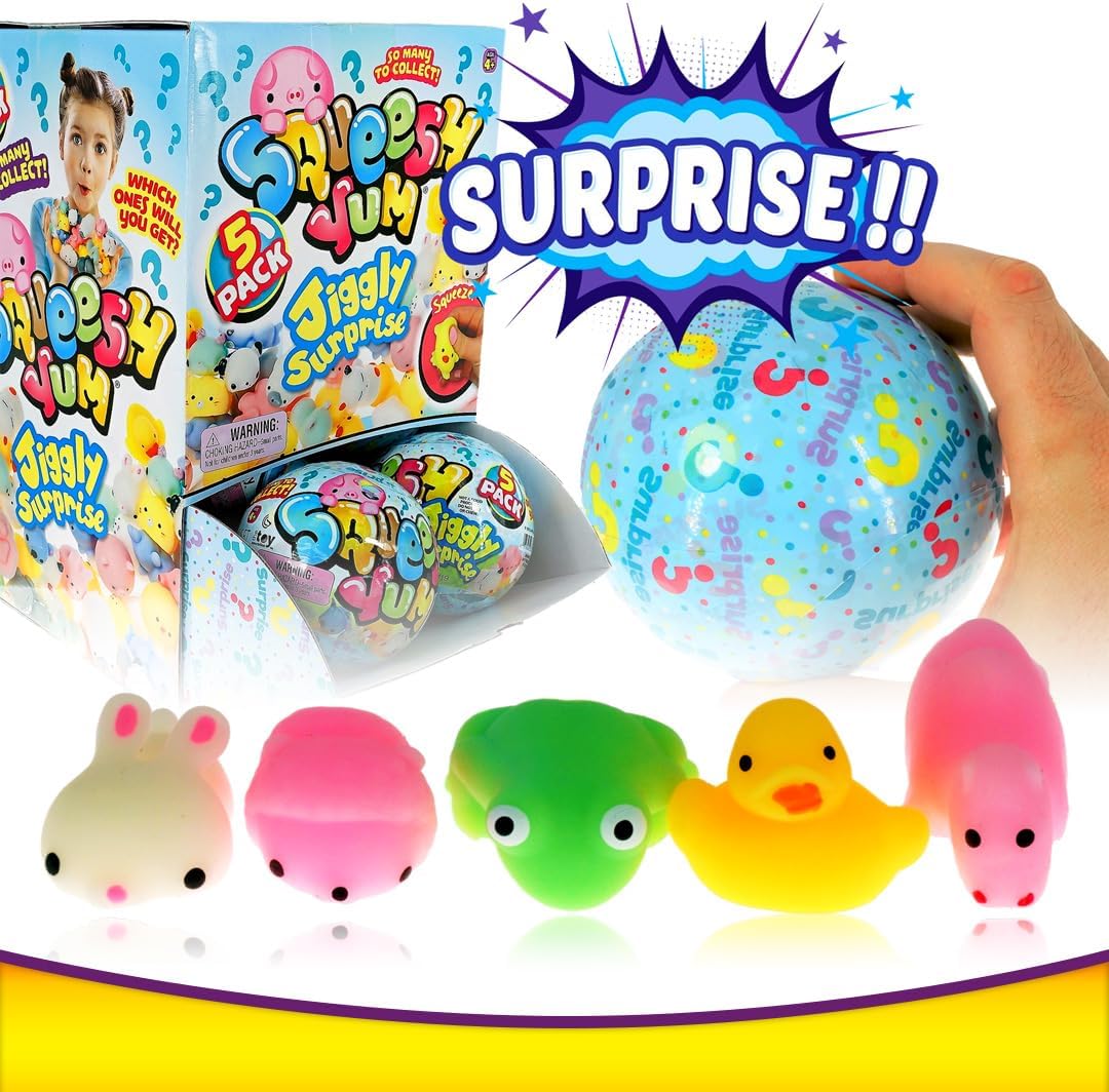 JA-RU Pelota misteriosa Mini Squishy Animales (1 Pelota, 5 Juguetes esponjosos misteriosos) Mochi Squishy Juguetes para niños. Juguete silencioso