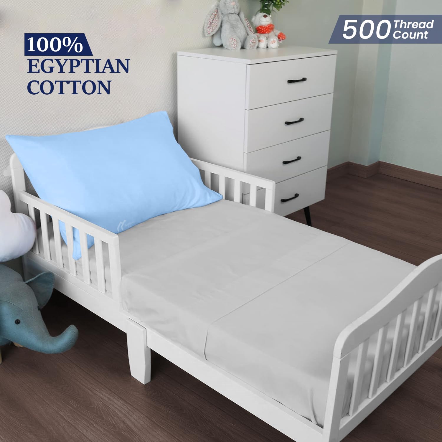 Juego de 2 fundas de almohada pequeñas con cremallera de 14 x 20 pulgadas para almohadas de viaje de 500 hilos, 100% algodón egipcio suave, funda de