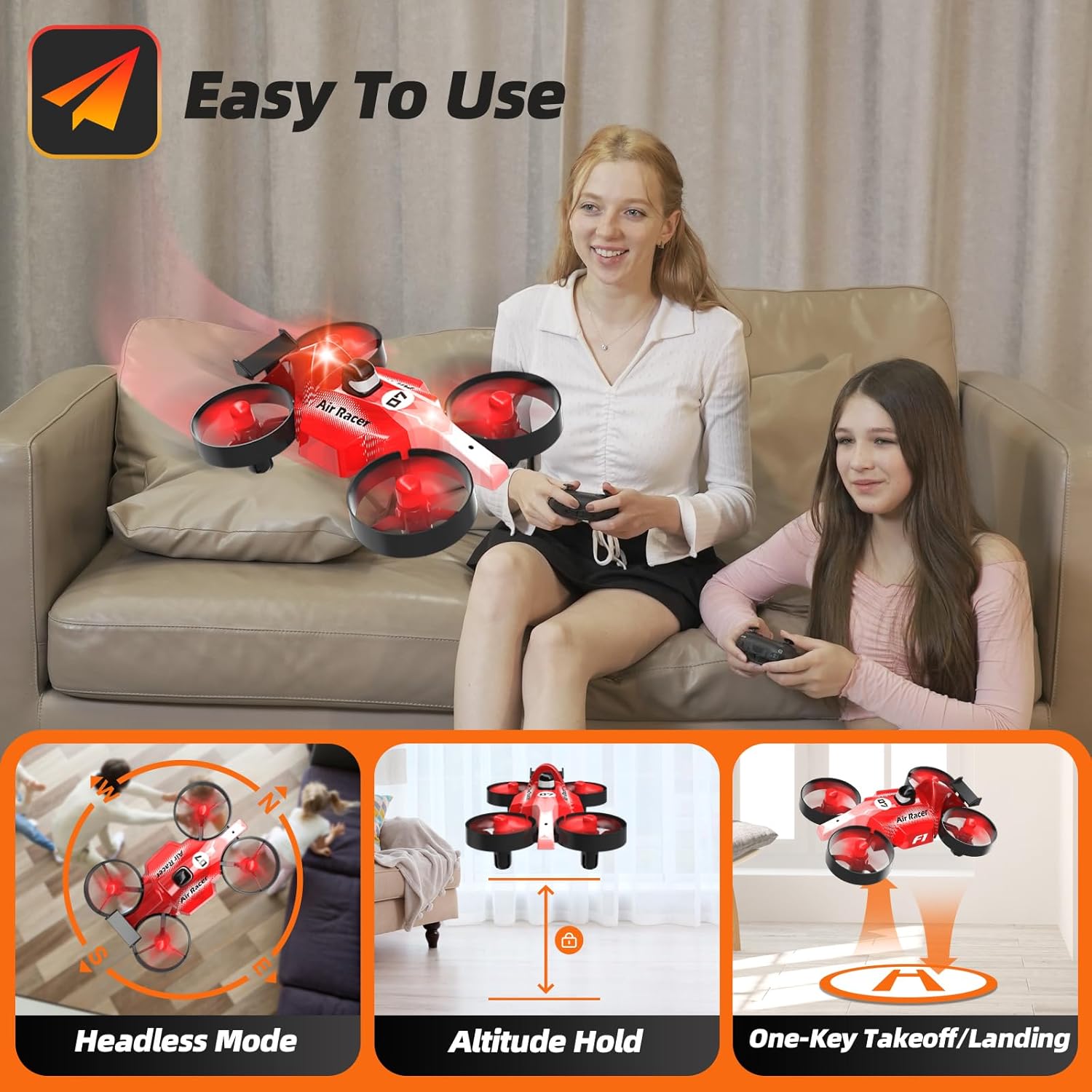 Drones para niños, mini dron para principiantes, pequeño RC Quadcopter RC Quadcopter RC juguete para adultos con interruptor de modo dual