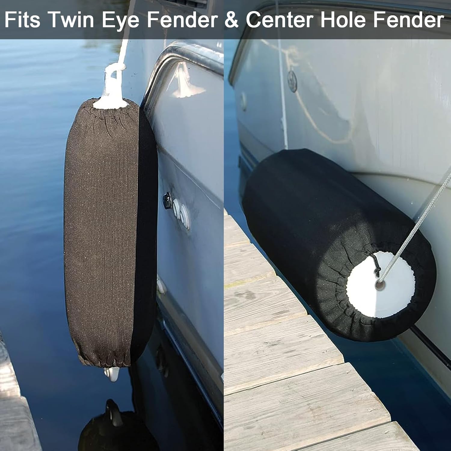 XMK Fundas para guardabarros de barco de 6 x 18 pulgadas, 8 x 22 pulgadas, 9 x 26 pulgadas, fundas de forro polar para guardabarros para parachoques