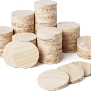 100 piezas de círculos de madera pequeños de 2 pulgadas, discos redondos sin terminar, adornos de madera en blanco para manualidades, proyectos 100 piezas de círculos de madera pequeños de 2 pulgadas, discos redondos sin terminar, adornos de madera en blanco para manualidades, proyectos