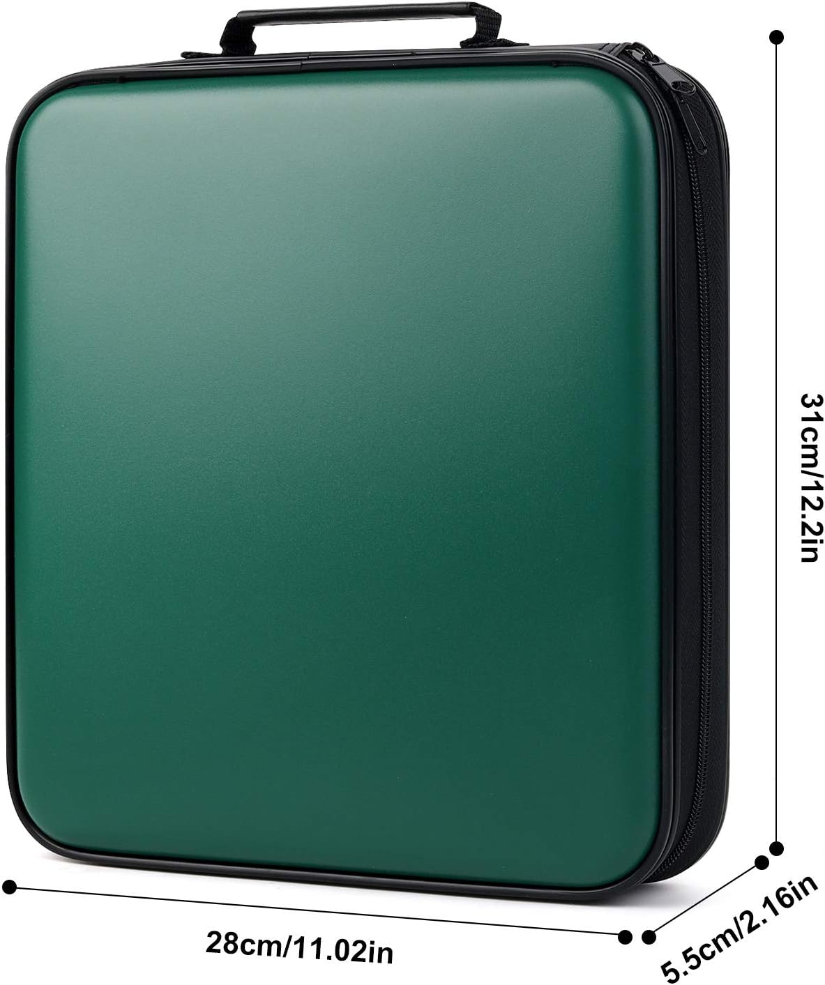 Soporte para CD de almacenamiento de DVD 160 fundas de CD de capacidad para CD de color negro para coche, caja organizadora dura de CD, billetera