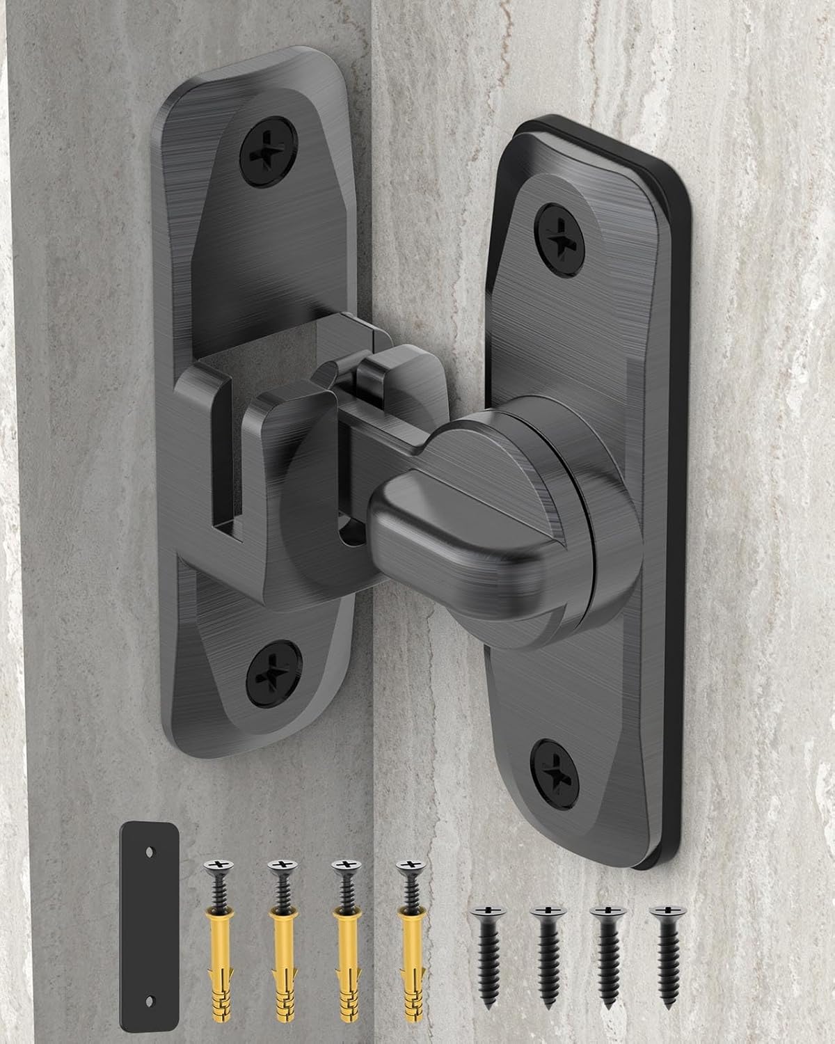 Cerradura de puerta de granero de 90180 grados, pequeños cierres de puerta abatible, cerradura de seguridad para puertas correderas para gabinetes,