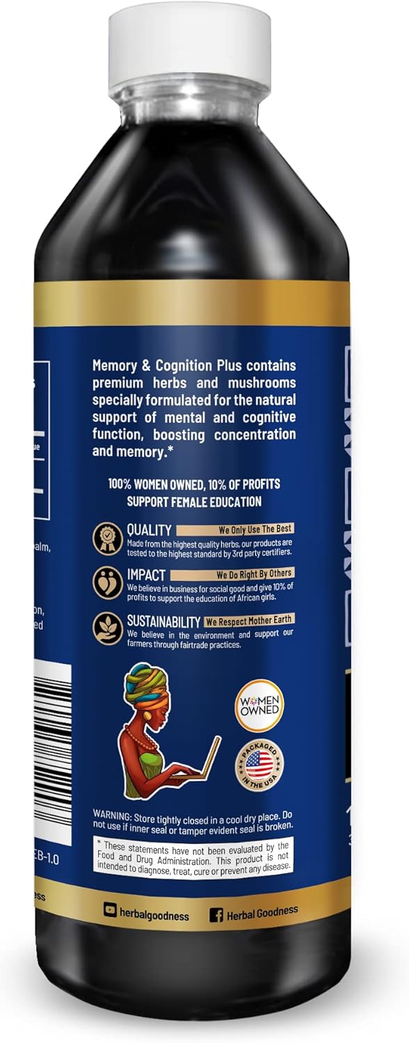 Herbal Goodness Memoria y cognición  Soporte de memoria y claridad, apoyo inmunológico, soporte de rendimiento, impulso mental, impulso de energía,