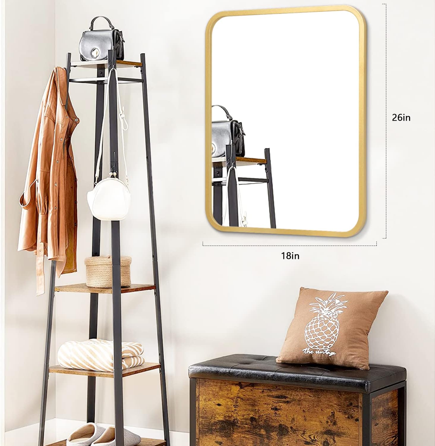 AOAOPQ Espejo de pared rectangular para colgar u horizontal, espejo decorativo para colgar en el dormitorio, sala de estar, vestidor, casa de campo,
