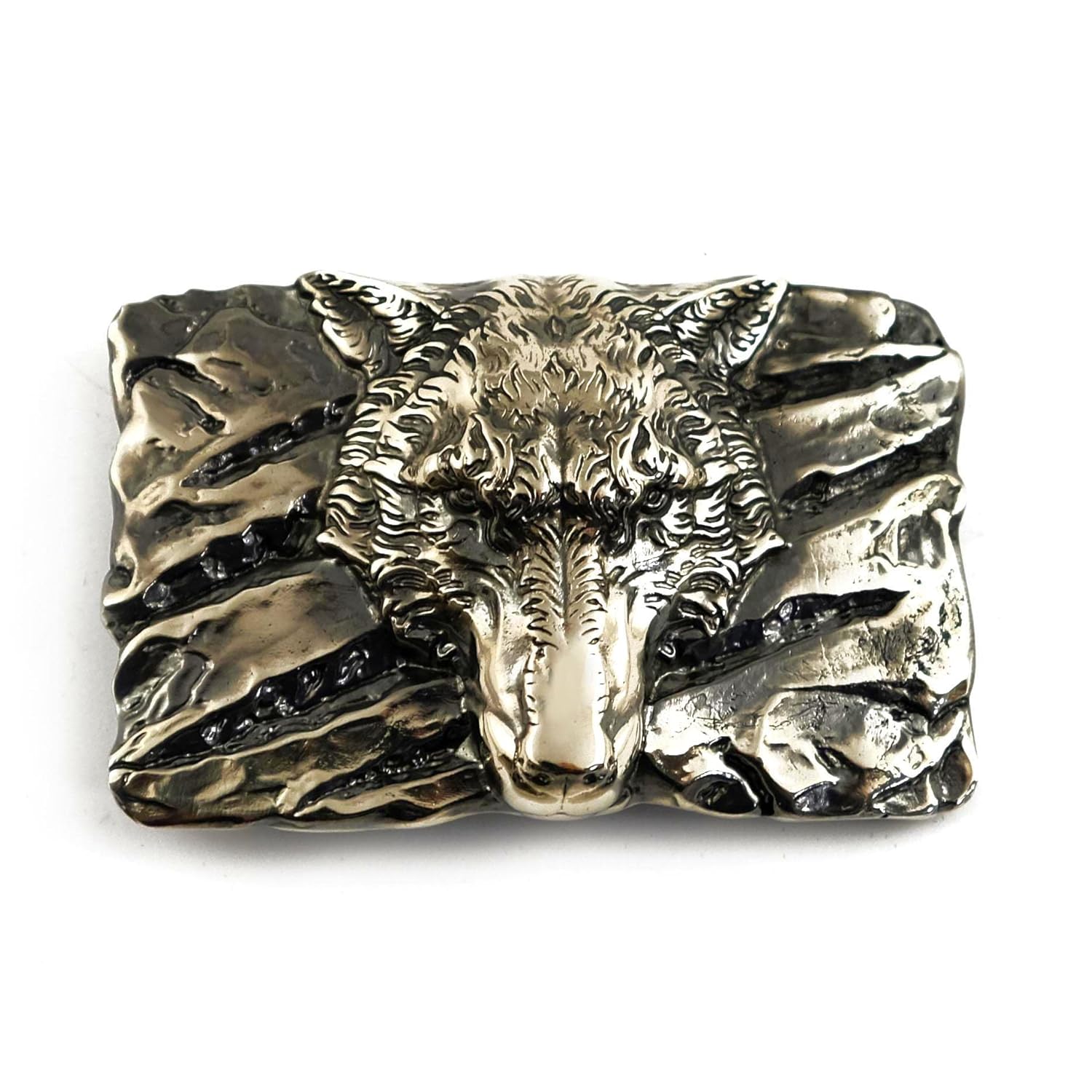 Belt buckle Fenrir Wolf, Handmade Old Norse Scandinavian viking mithology werewolf solid German silver belt buckle