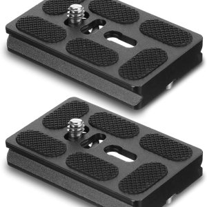 2 piezas de placa de liberación rápida de metal con tornillo de cámara de 14 a 20 placa de montaje de trípode para cámara DSLR, trípode de cabeza 2 piezas de placa de liberación rápida de metal con tornillo de cámara de 14 a 20 placa de montaje de trípode para cámara DSLR, trípode de cabeza