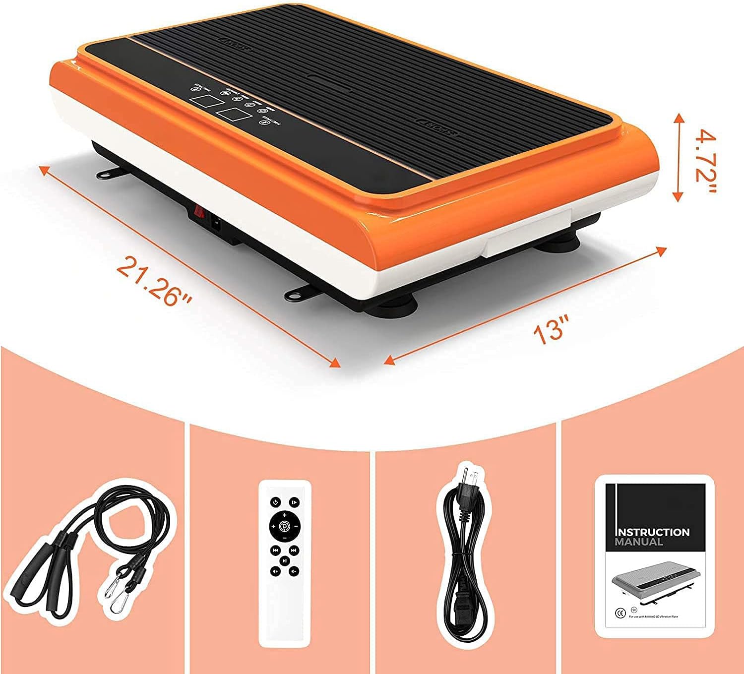 Máquina de ejercicios con placa de vibración, máquina de plataforma de vibración de cuerpo entero con bandas de resistencia de barra de pilates para