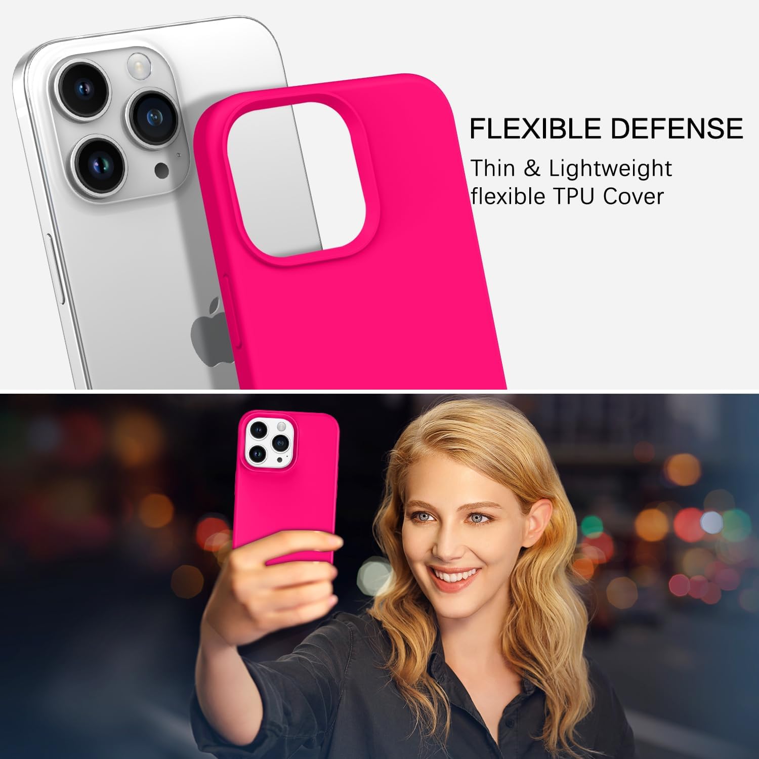 BENTOBEN Funda magnética para iPhone 14 Pro compatible con Magsafe Slim Fit de silicona suave de gel de goma a prueba de golpes con forro de