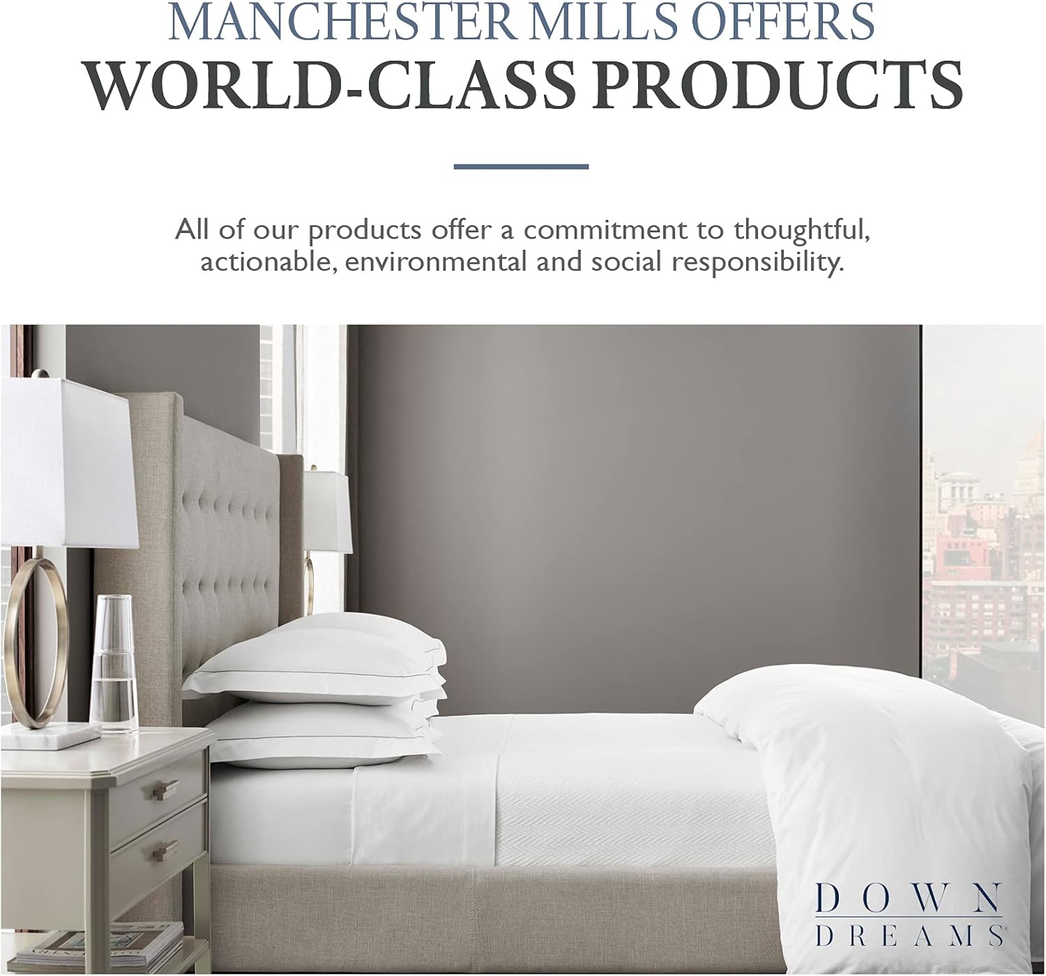 Down Dreams Almohadas clásicas Manchester Mills – Soporte KingMediano, paquete de 2 unidades