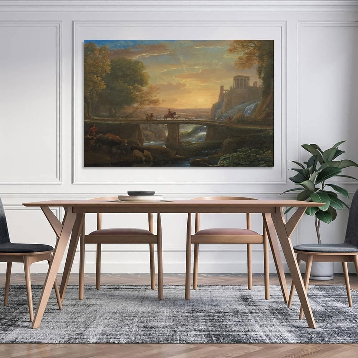Claude Lorrain 1600 82 Claude Lorrain 16 – Landscape with An Imaginary View of Tivoli 1642 (oil on C Canvas Art Poster And Wall Art Picture Print