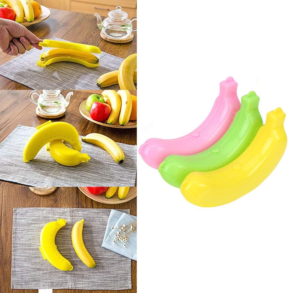AKOAK Paquete de 1 funda protectora de plátano, pequeña y portátil, caja de almacenamiento de frutas para almuerzo al aire libre, adecuada para