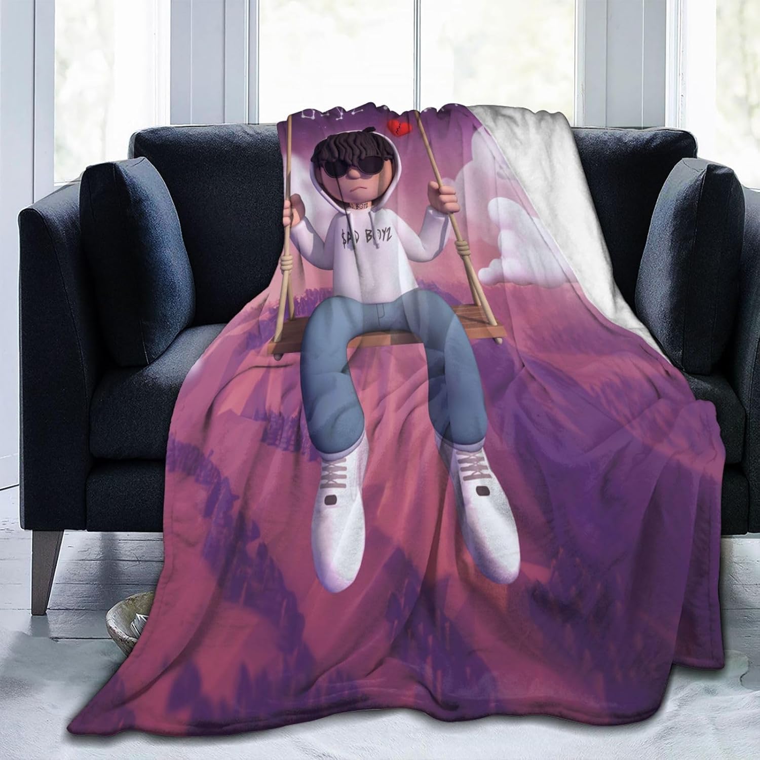 Junior Singer H – Manta de forro polar súper suave y cálida de 40 x 30 pulgadas, ligera, mullida y cómoda, de franela de microfibra, para otoño,