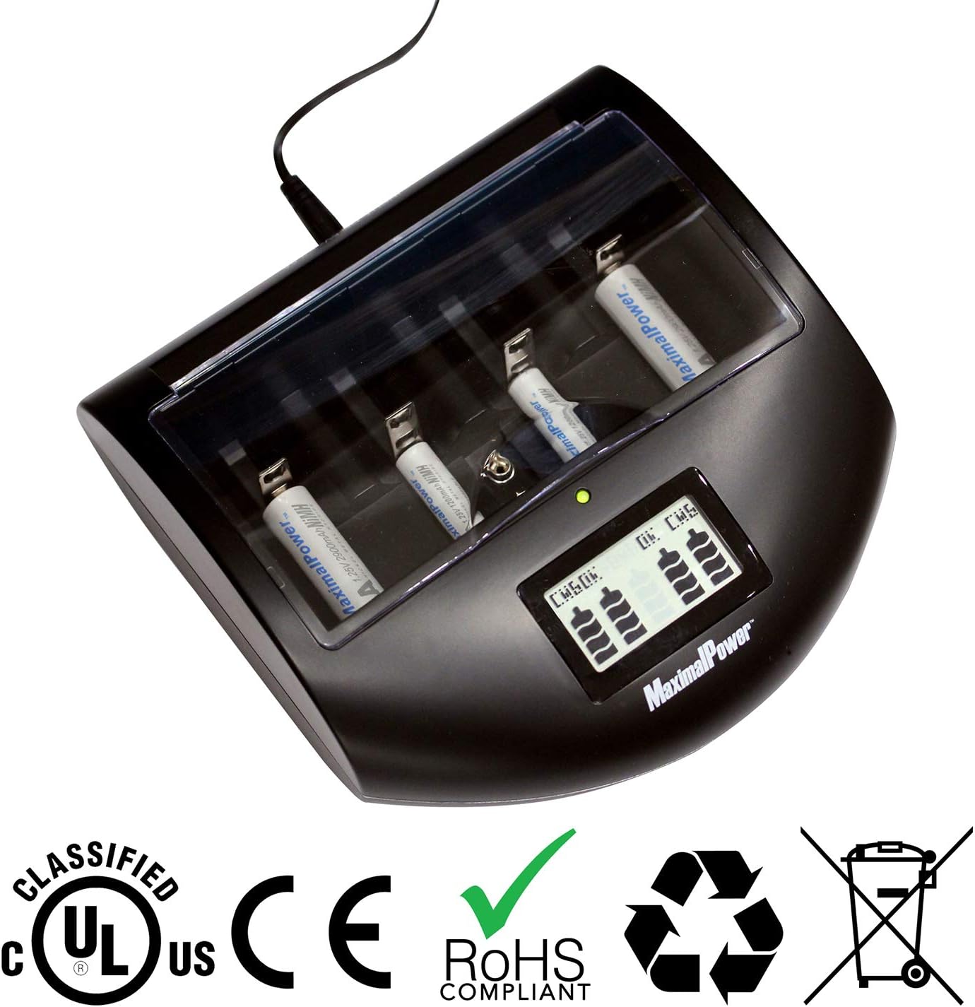 Cargador de batería inteligente universal Mark II para AA AAA C D 9 V Li-on Ni-MH Ni-Cd baterías recargables del hogar con puerto de célula de