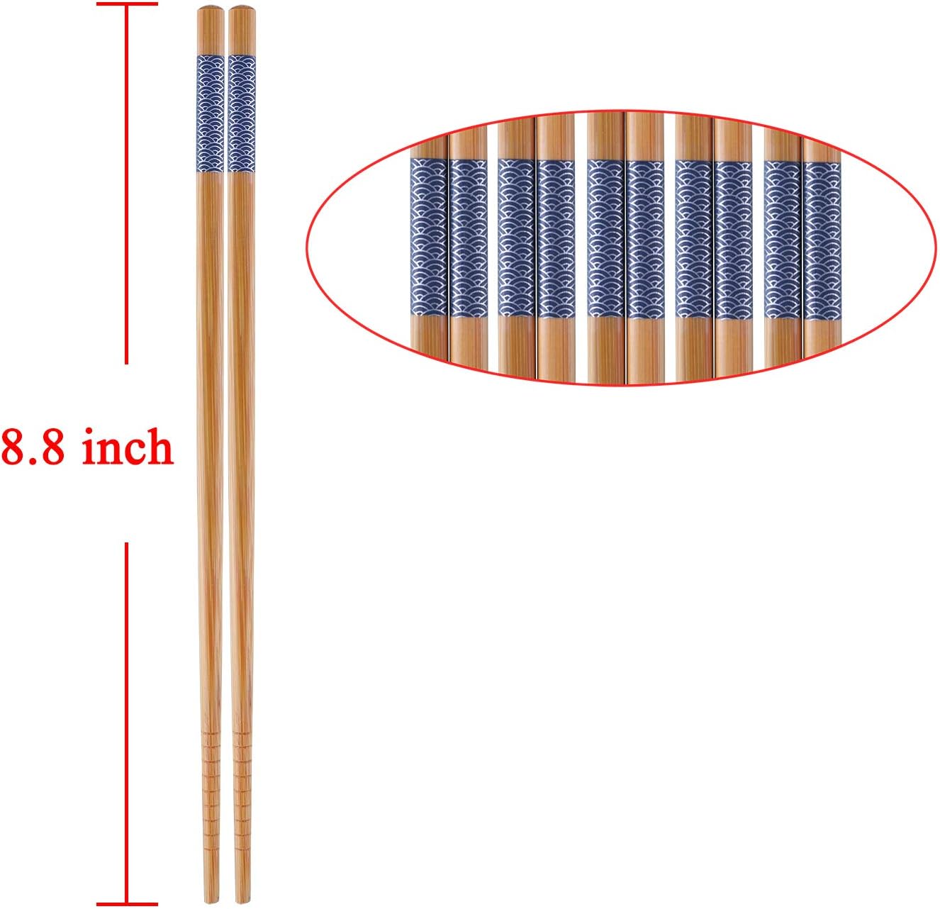 Antner Juego de palillos reutilizables para regalo, de estilo japonés clásico, aptos para lavavajillas