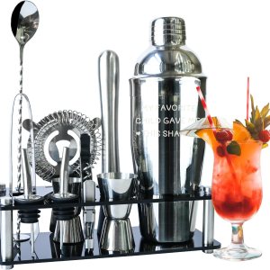 Regalos para hermana, kit de camarero, juego de coctelera de 12 piezas con soporte, grandes accesorios de bar para bebidas mixtas, hogar, bar, Regalos para hermana, kit de camarero, juego de coctelera de 12 piezas con soporte, grandes accesorios de bar para bebidas mixtas, hogar, bar,