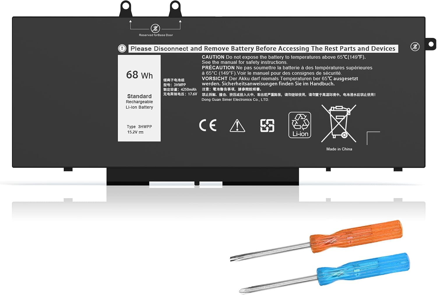 Batería de repuesto para laptop Inspiron 7706 2 en 1, 17 75007506 2 en 1, color negro Dell Latitude 5401 5410 5411 5501 5510 5511 Precision 3541