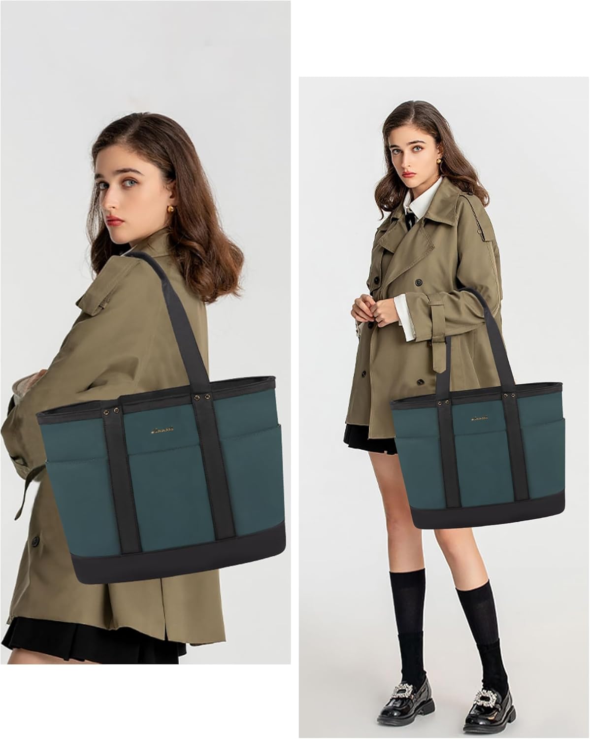 LOVEVOOK Bolsa de mano para mujer, bolsa de hombro grande, bolsa de trabajo ligera para profesores, bolsa para laptop de 15.6 pulgadas con correa de