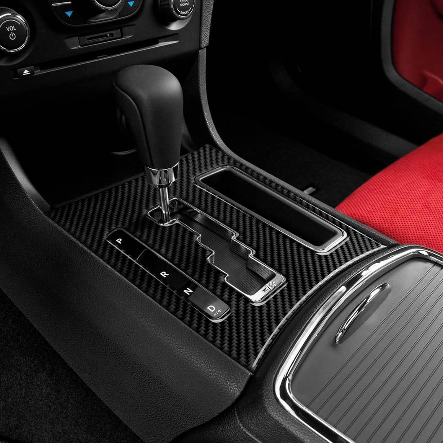 BRMYL Coche cambio cambio panel cubierta calcomanías para 2011 2012 2013 2014 Dodge cargador accesorios fibra carbono interior pegatinas