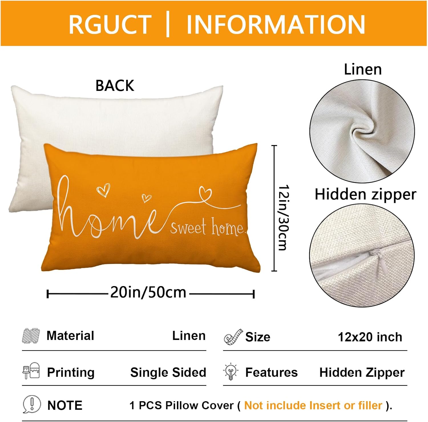 Juego de 2 fundas de almohada de otoño de 12 x 20 pulgadas, fundas de almohada lumbar para decoración de otoño de casa rural para sofá