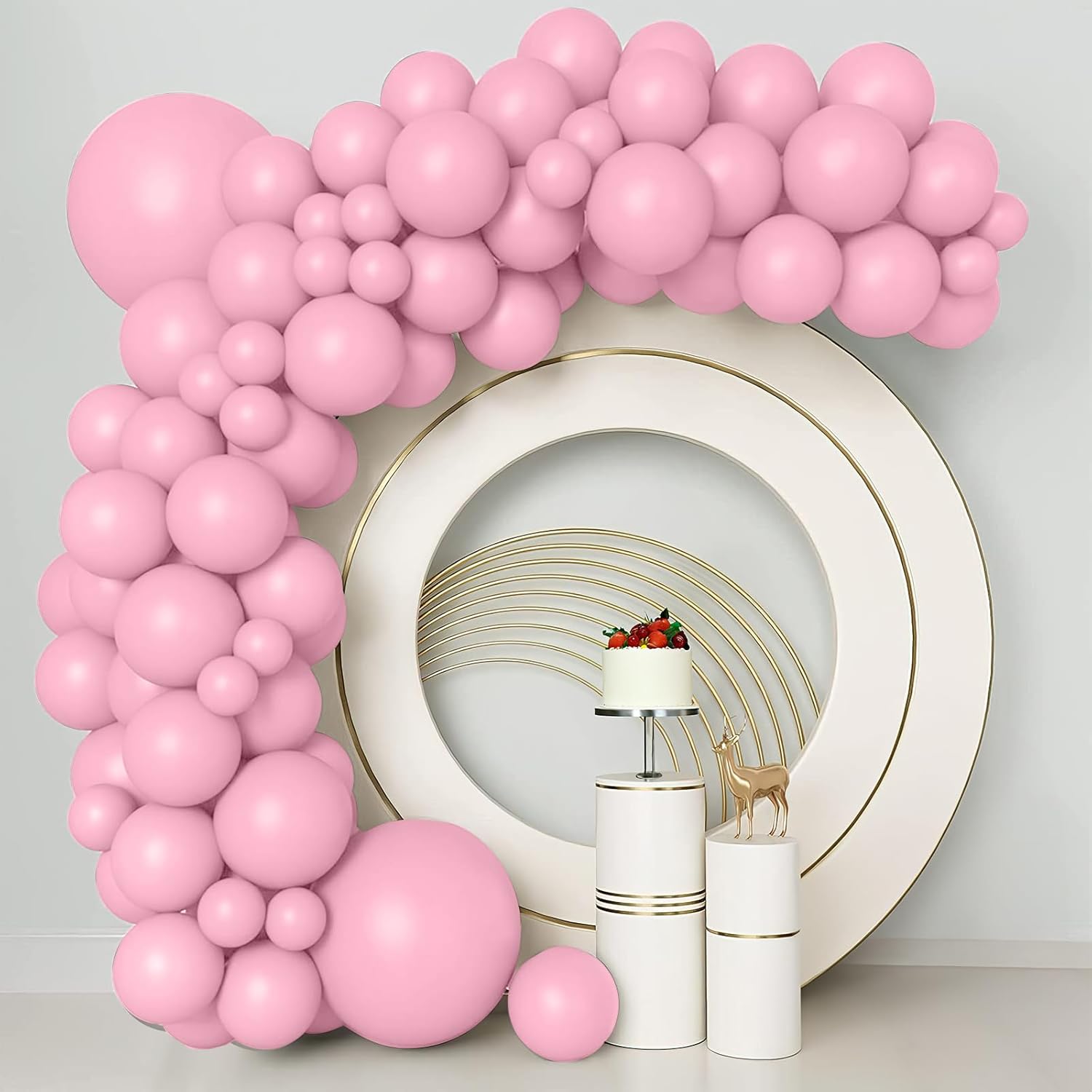 Globos rosados, 50 globos de 12 pulgadas, globos rosa claro, globos rosa pastel, globos rosa bebé, globos rosa pálido, decoraciones de fiesta rosa,