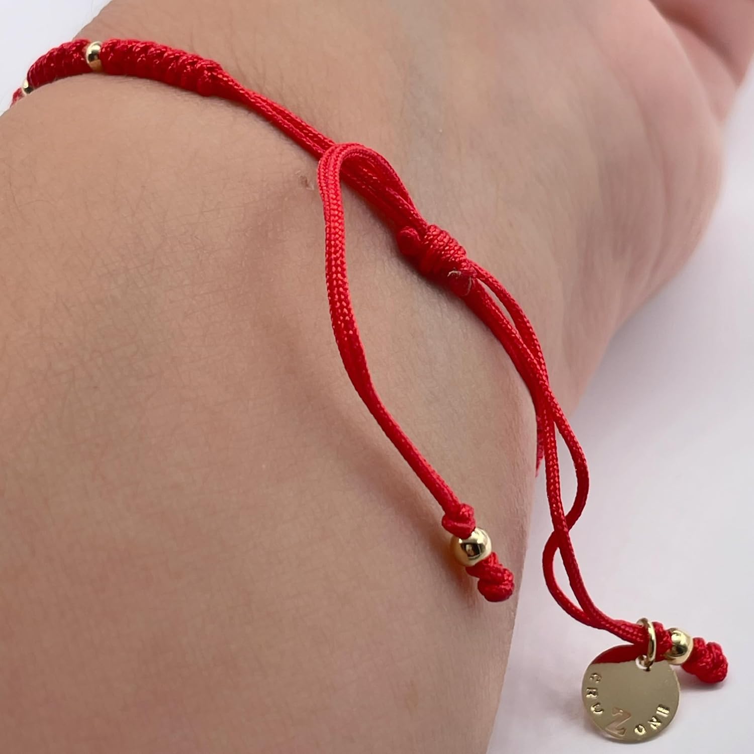 CRUZONE Red Nylon Evil Eye Bracelet for Women – Adjustable, Handmade & Woven with Good Luck Protection Charm (Red)