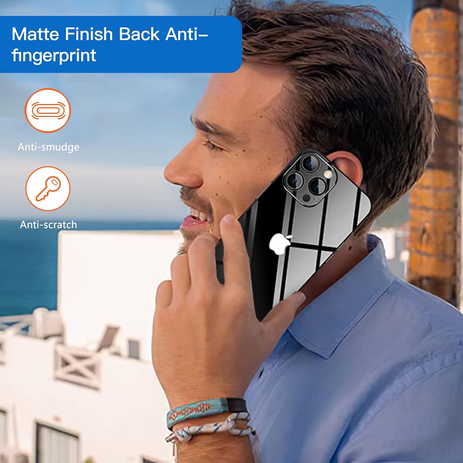 Purluct Funda delgada para iPhone 15 Pro Max, con acabado transparente (no amarillea), funda ultra protectora con protección de cámara de 6.7