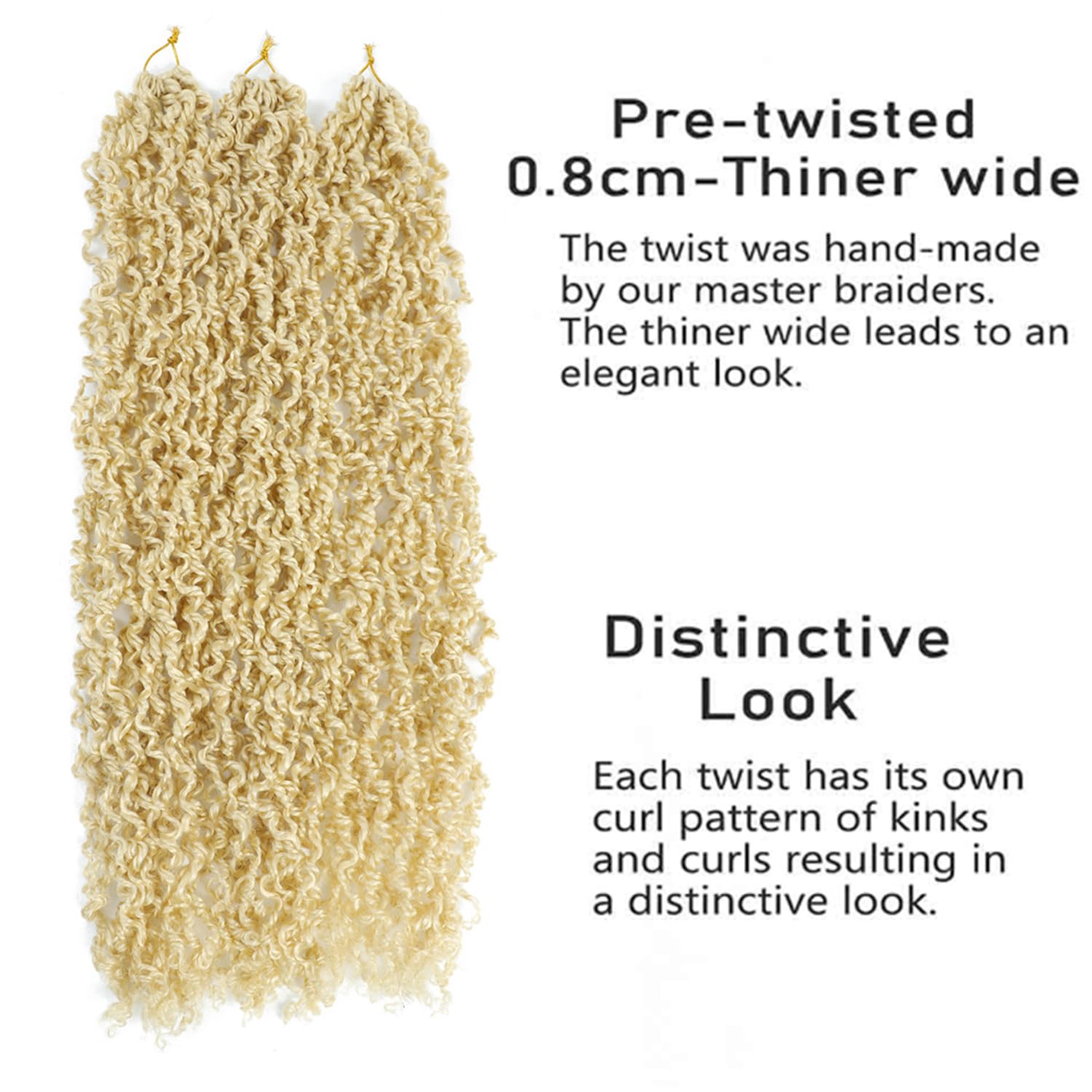 SOKU Pelo rubio de ganchillo mini Passion Twist de 20 pulgadas  5 paquetes de cabello de ganchillo senegalés pretrenzado 613 Majesty Twist Crochet