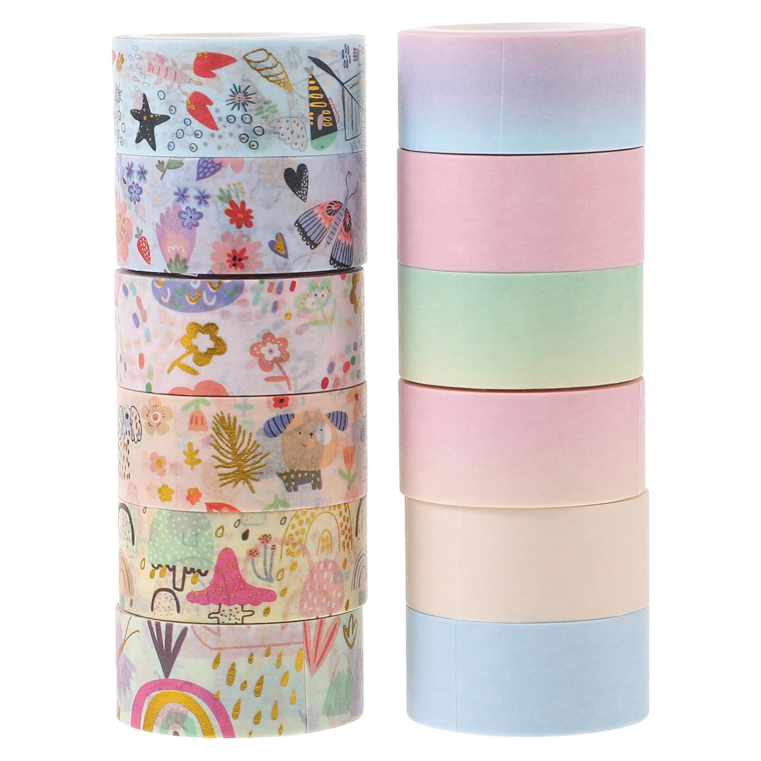 EXCEART 12 Rolls Scrapbook Decor Multi-Purpose Washi Tape Self-Adhesive DIY Tapes Dairy Tape Paper Tapes Planner Tape DIY Crafts Washi Tape Washi