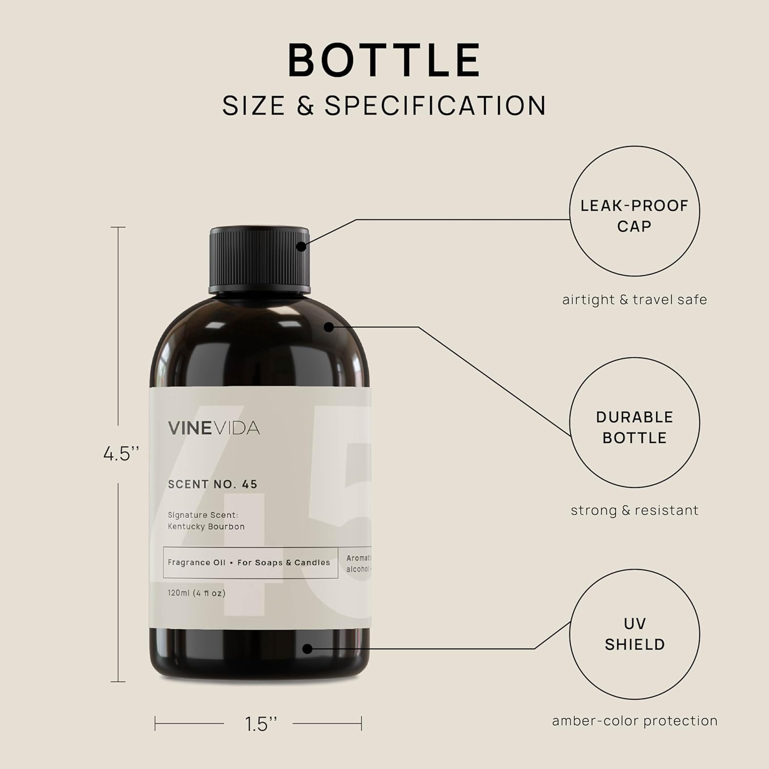 VINEVIDA Aceite de fragancia Kentucky Bourbon para fabricación de velas para fabricación de jabón, aceites de perfume, velas de soja, loción de