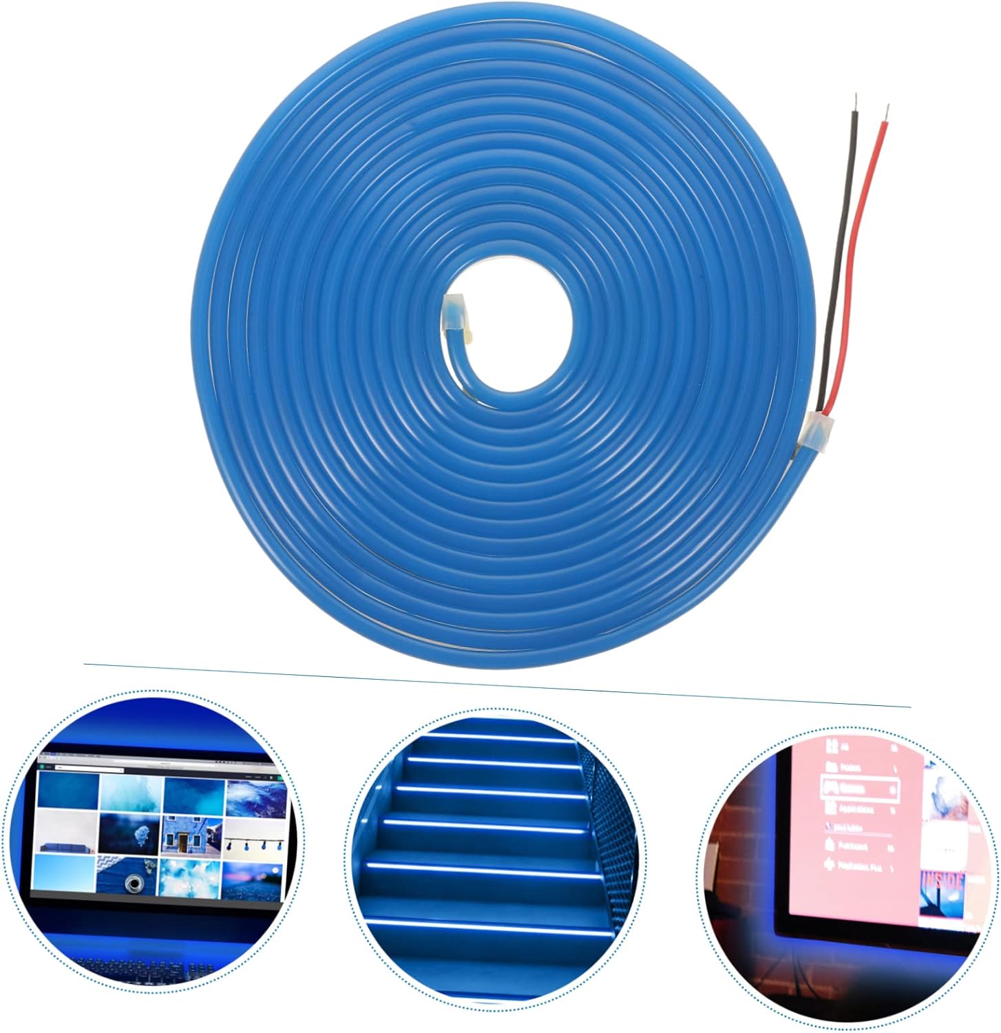 Housoutil Tira de luz LED de silicona para exteriores, tira de luces LED, tira de luces LED para exteriores, tira de luces LED para exteriores, tira