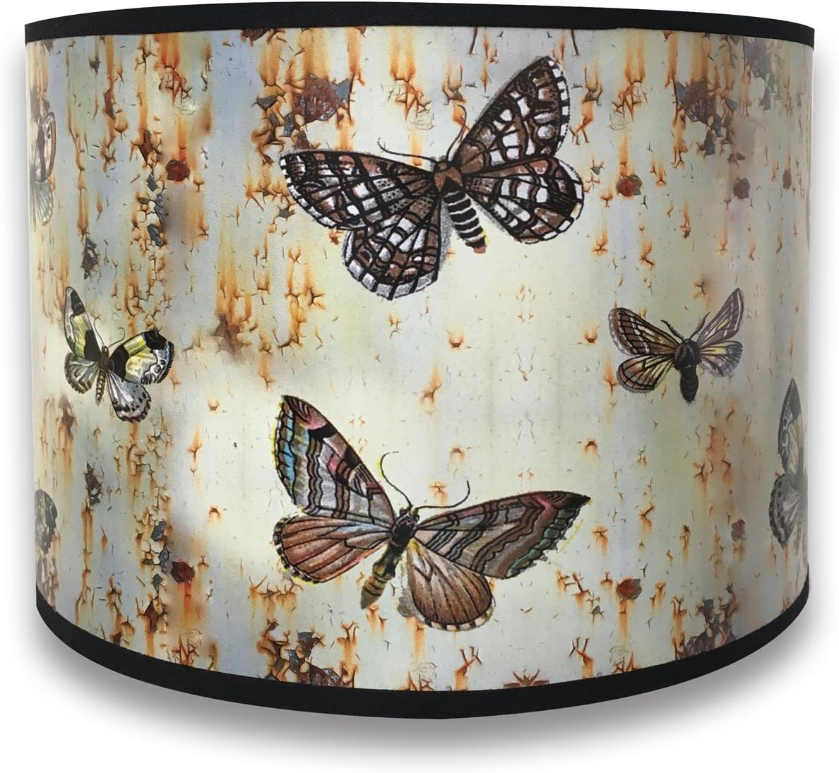 Pantalla Royal Designs para lámpara de techo, 10 pulgadas, parte posterior rígida, diseño de mariposas, fabricada en Estados Unidos, 10 x 10 x 7,