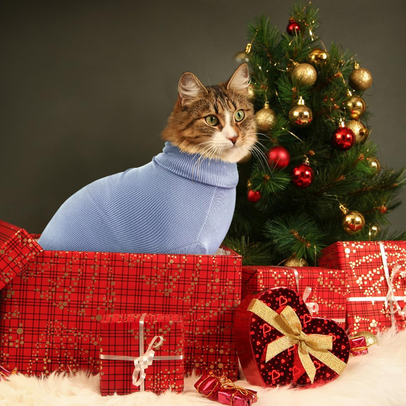 Idepet Sphynx – Camisa de algodón para gatos sin pelo, suéter de cuello alto, transpirable, ropa de gatito, adorable chaleco de pijama para gatos y